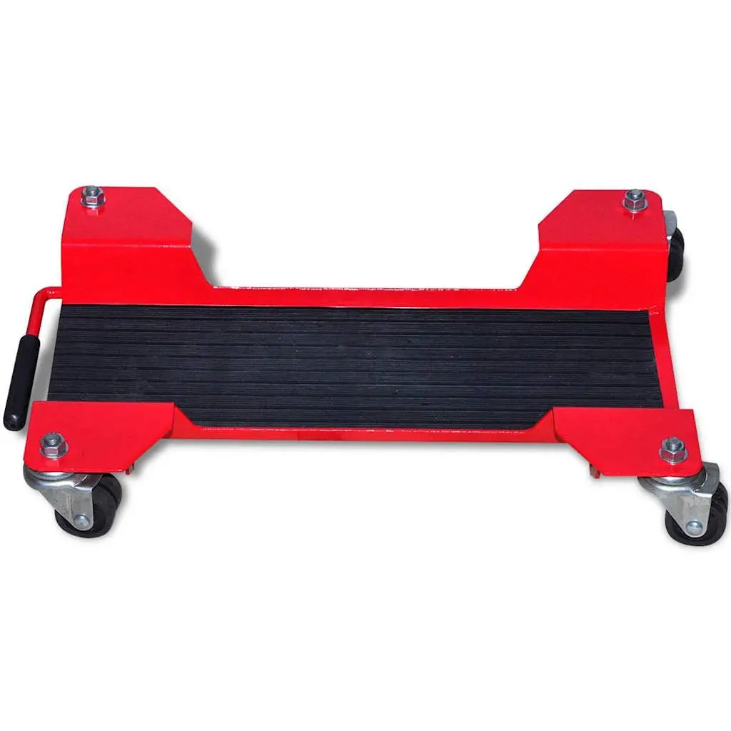 Motorcycle Dolly Centre Stand Heavy Duty Steel 360° Castors Red