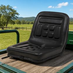 Practical Black Tractor Seat with Sliding Tracks