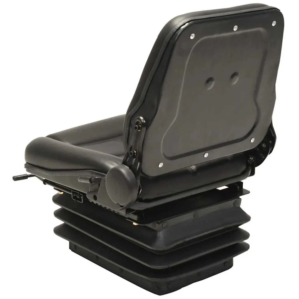 Tractor Seat Heavy Duty Steel Frame Water-resistant PVC Black