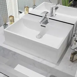 White Ceramic Bathroom Basin Sink with Faucet Hole Wall Mount 51.5x38.5x15cm