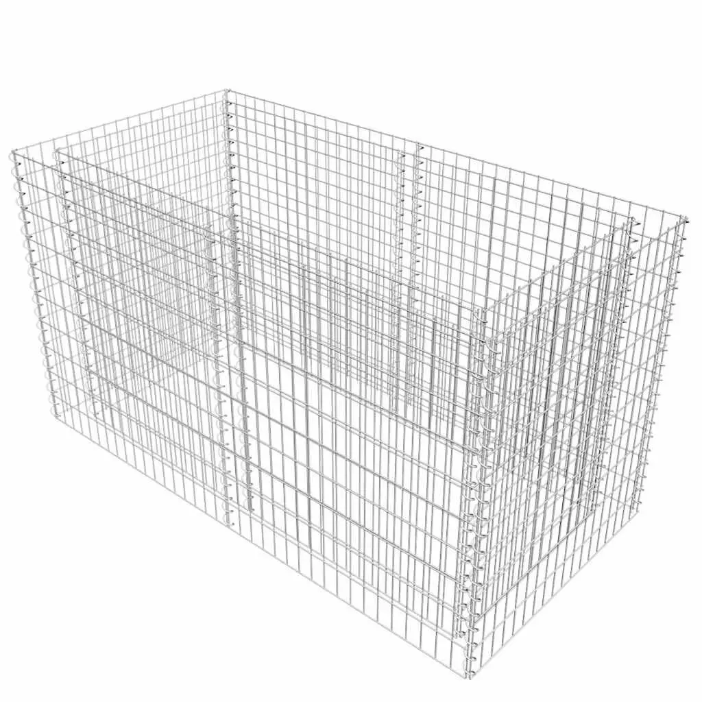 Raised Bed Garden Planter Silver Steel Mesh 180cm x 90cm x 100cm Welded Construction