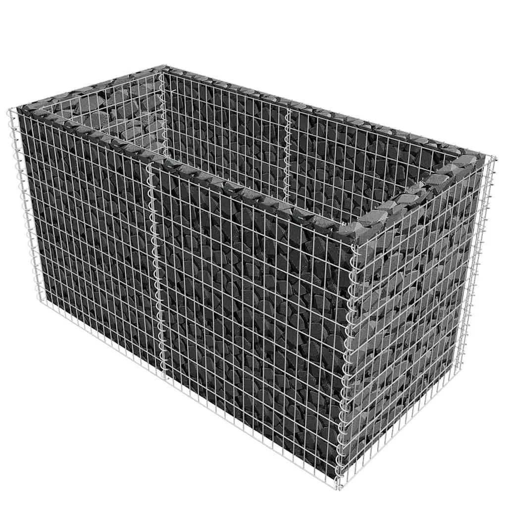Raised Bed Garden Planter Silver Steel Mesh 180cm x 90cm x 100cm Welded Construction
