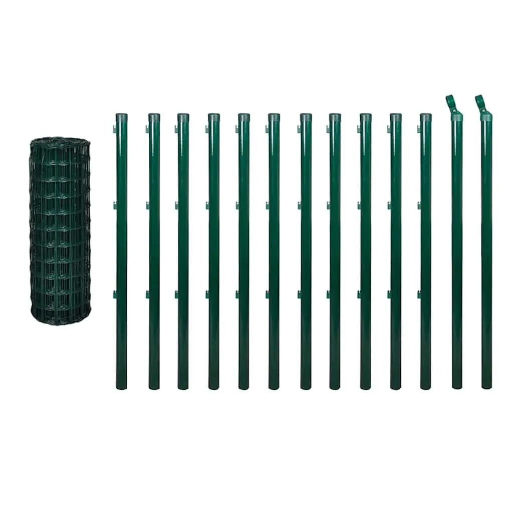 Steel Wire Mesh Fence Panel 25x1 m Green PVC Coated Garden Perimeter Barrier