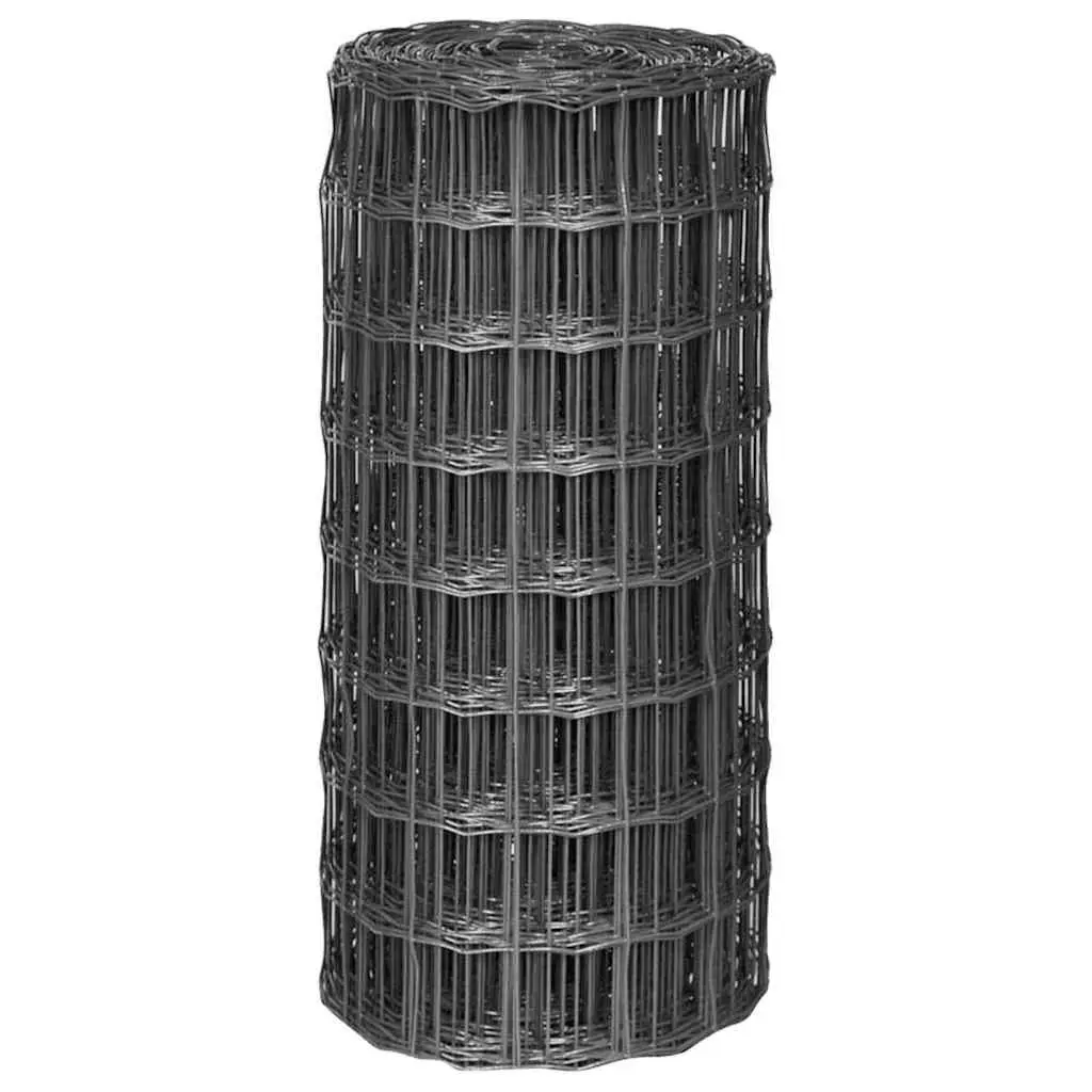 Steel Wire Mesh Panel 25m Grey PVC Coated Garden Poultry Livestock Barrier