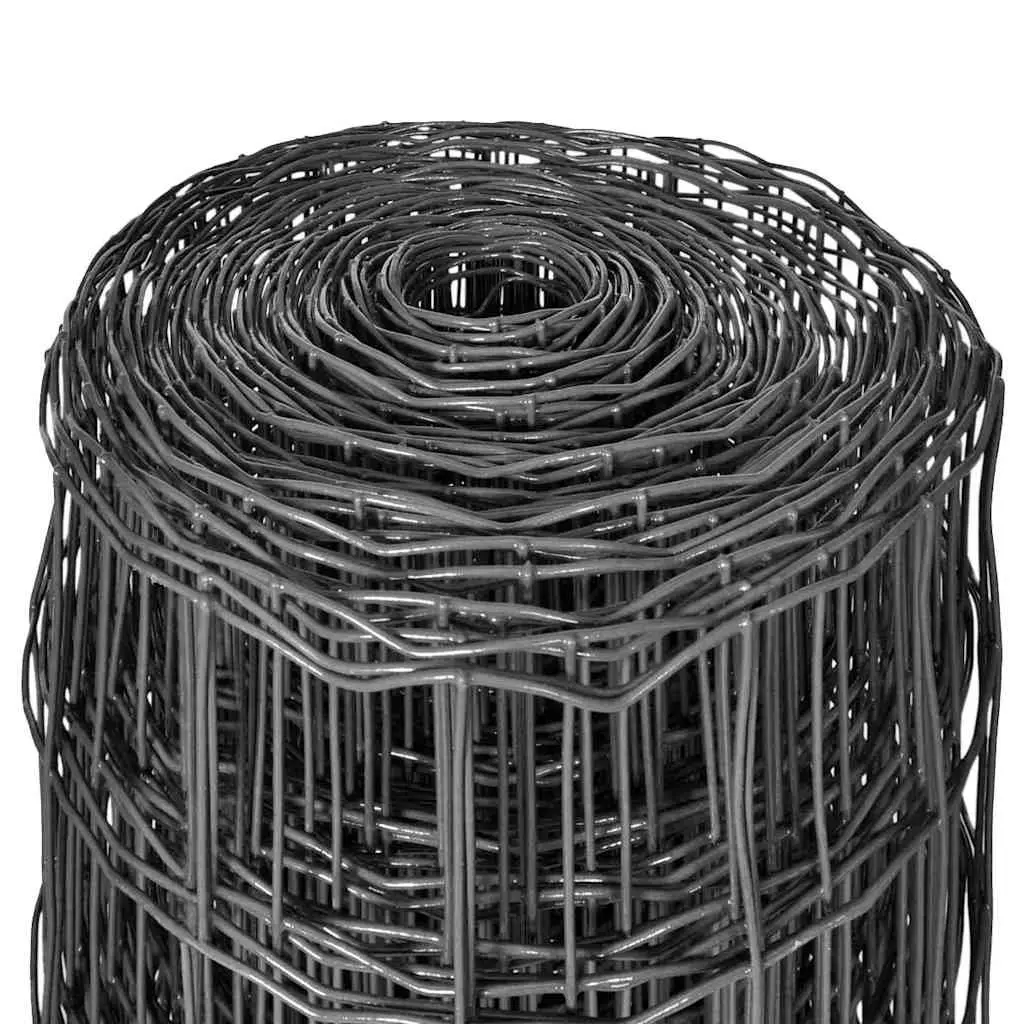 Steel Wire Mesh Panel 25m Grey PVC Coated Garden Poultry Livestock Barrier