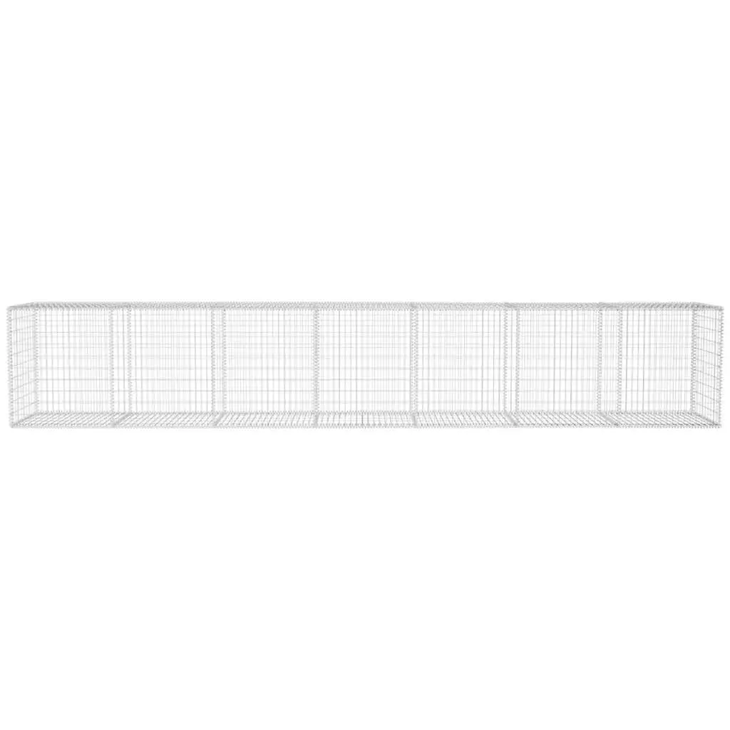 Gabion Wall Panel Galvanised Steel Retaining Barrier with Cover 600x50x100cm Silver