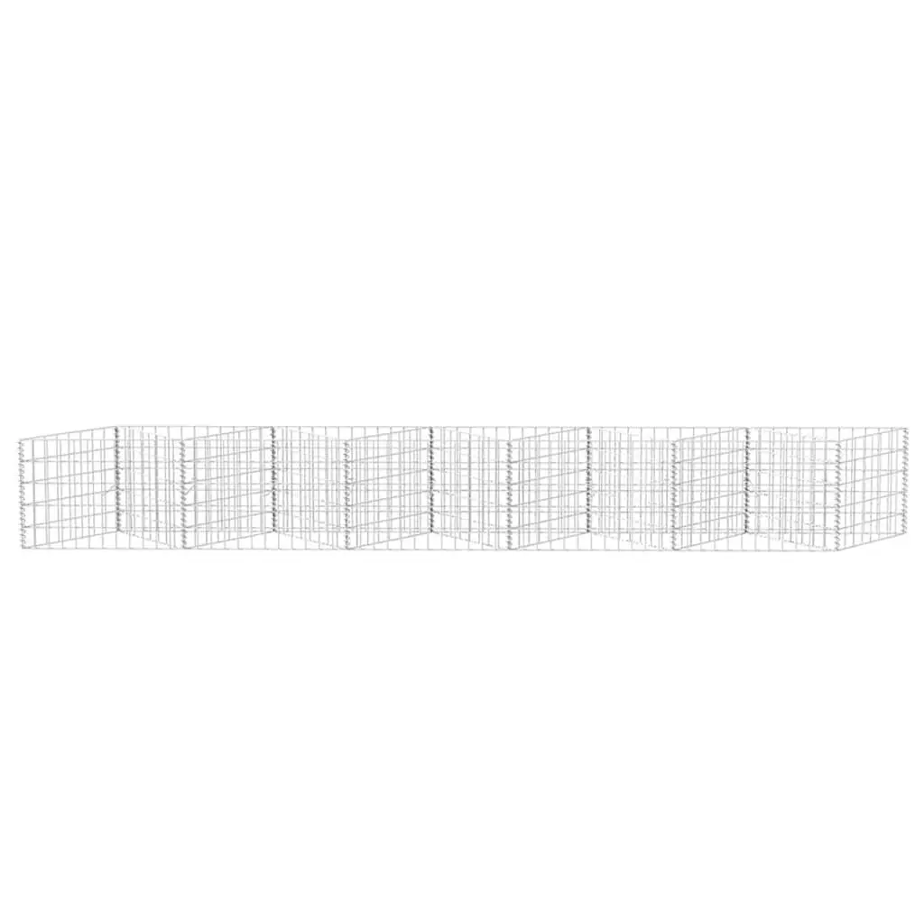 Gabion Basket Galvanised Steel 300 x 30 x 50 cm Silver Retaining Wall Garden Fence Panel Barrier
