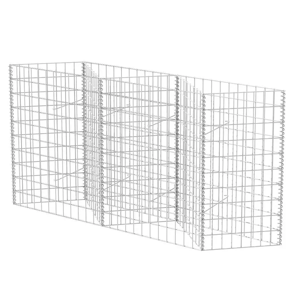 Gabion Basket Galvanised Steel 120x30x100cm Silver Weather Resistant Durable Garden Fence Panel