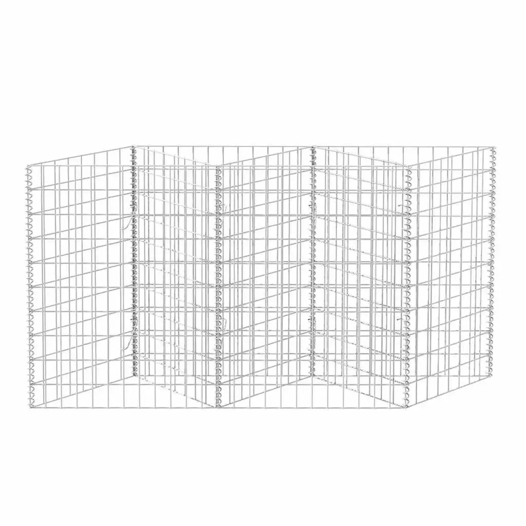 Gabion Basket Galvanised Steel 120x30x100cm Silver Weather Resistant Durable Garden Fence Panel