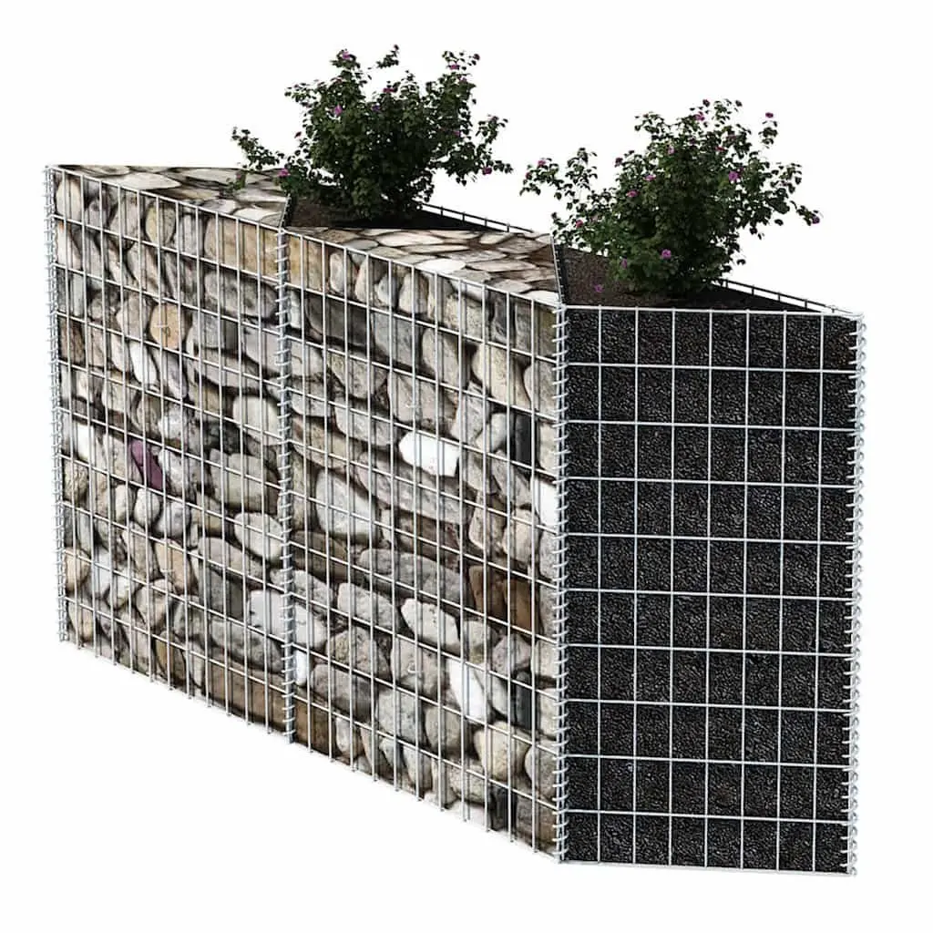 Gabion Basket Galvanised Steel 120x30x100cm Silver Weather Resistant Durable Garden Fence Panel