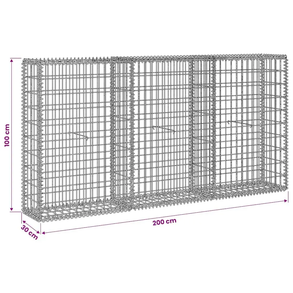 Gabion Basket Galvanised Steel Fence Panel Retaining Wall Garden Barrier