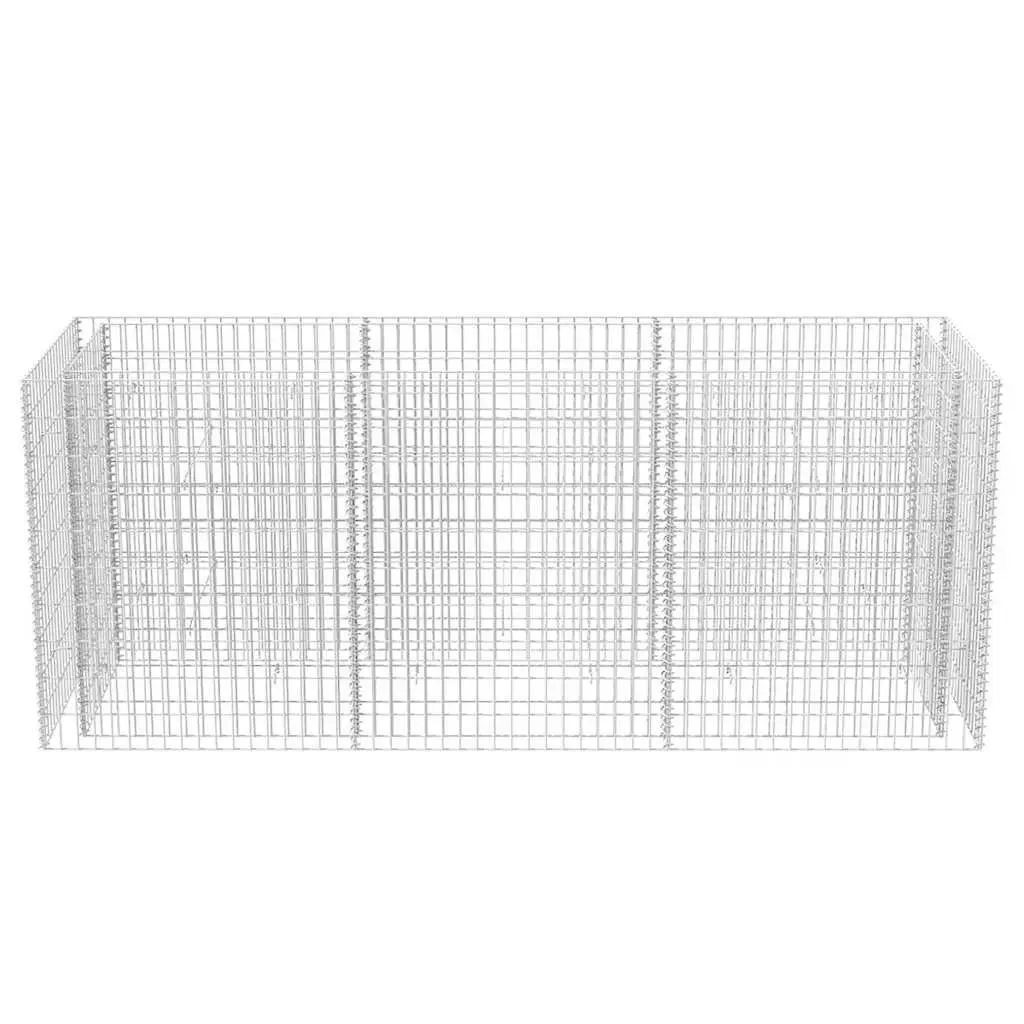 Gabion Raised Bed Galvanised Steel 270x90x100 cm Silver Garden Planter