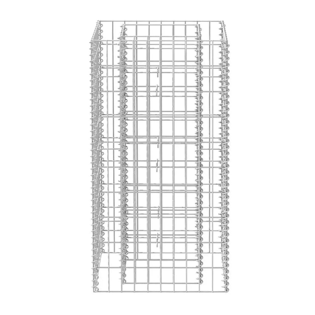 Gabion Planter Border Galvanised Steel 50x50x100cm Silver Garden Edging for Flowers and Plants