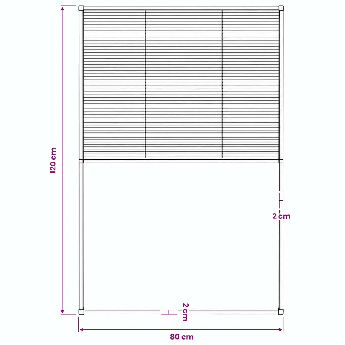 Insect Screen Plisse Mesh Aluminium Frame 80x120cm Black