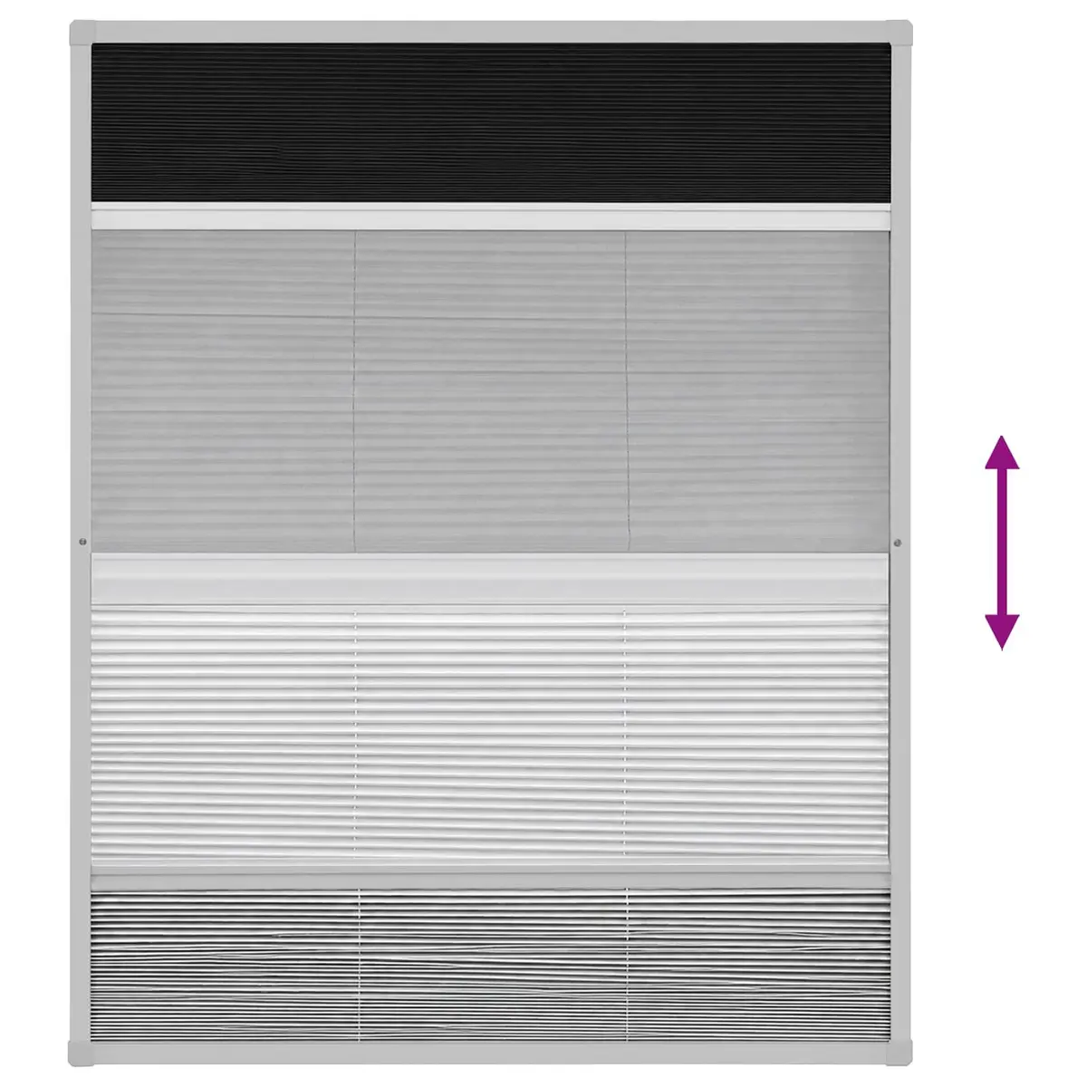Plisse Insect Screen Window Aluminium Frame 80x100cm Black