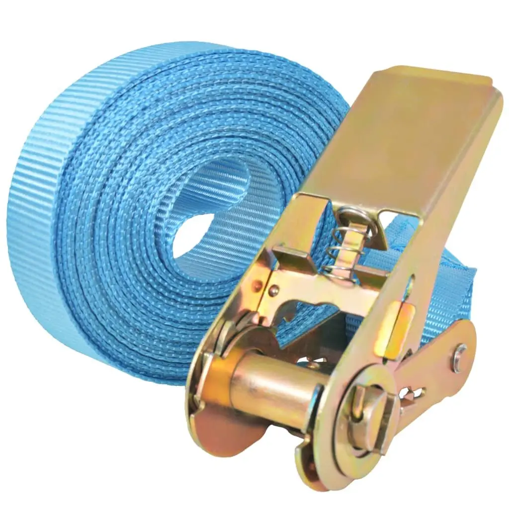 Ratchet Tie Down Straps Heavy Duty Polyester 4m x 25mm Blue 10 Piece