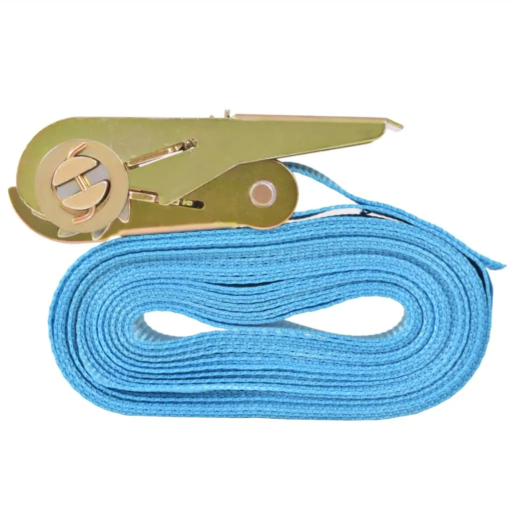 Ratchet Tie Down Straps Heavy Duty Polyester 4m x 25mm Blue 10 Piece