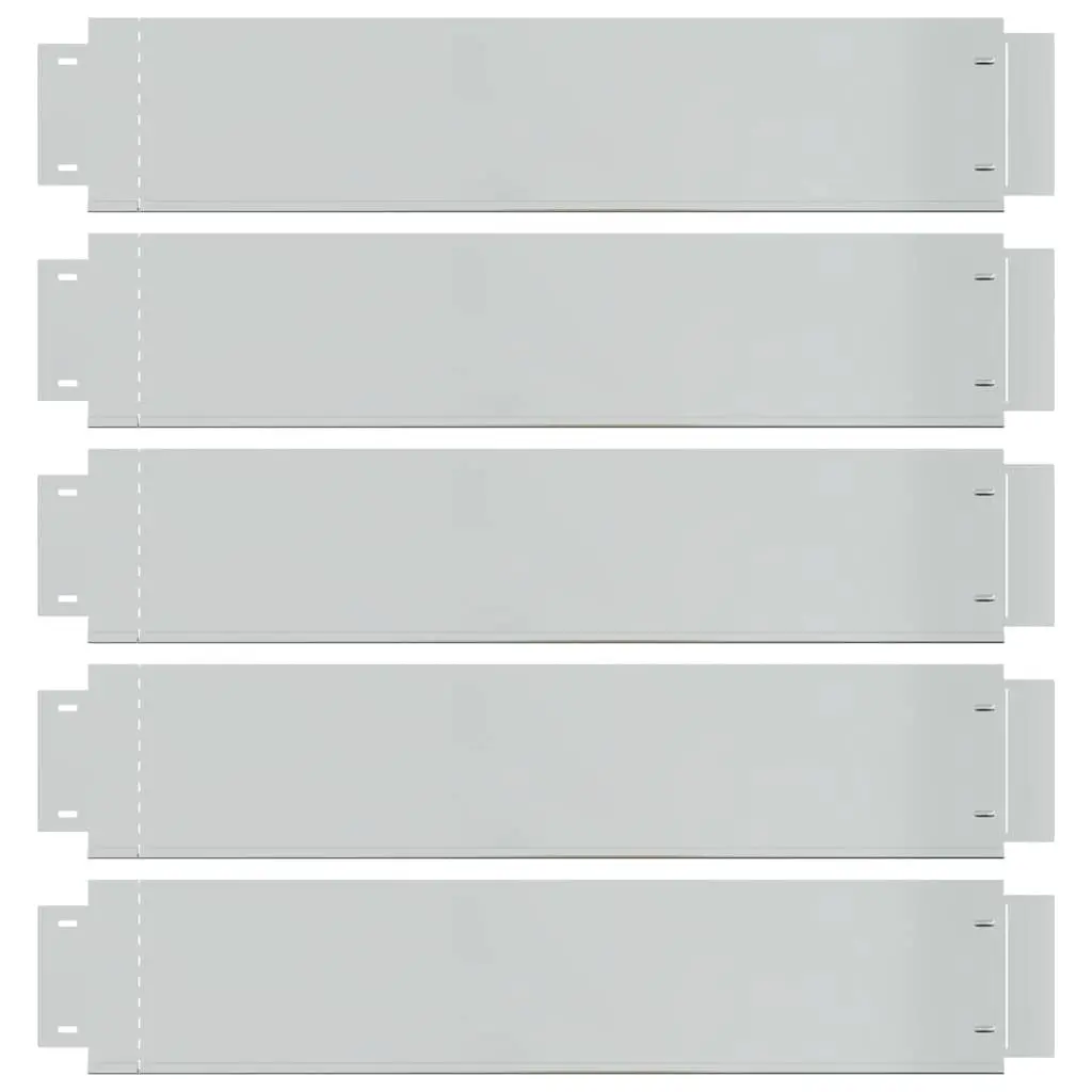 Garden Lawn Edging Fence Flexible Galvanised Steel 100x19cm Silver 5 Panels
