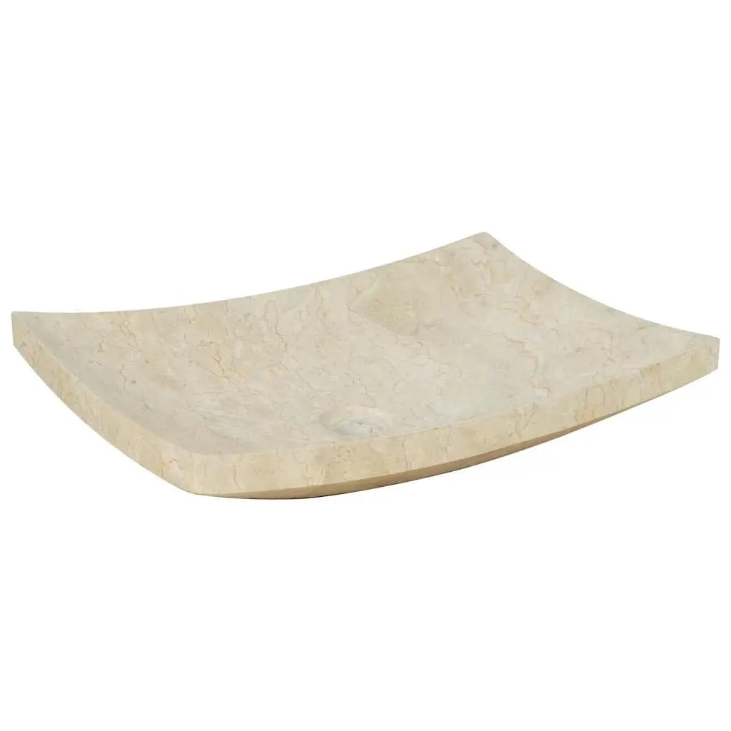 Cream Rectangular Marble Basin for Bathrooms