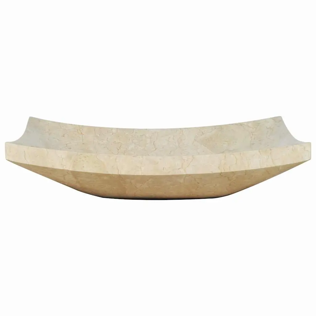 Cream Rectangular Marble Basin for Bathrooms