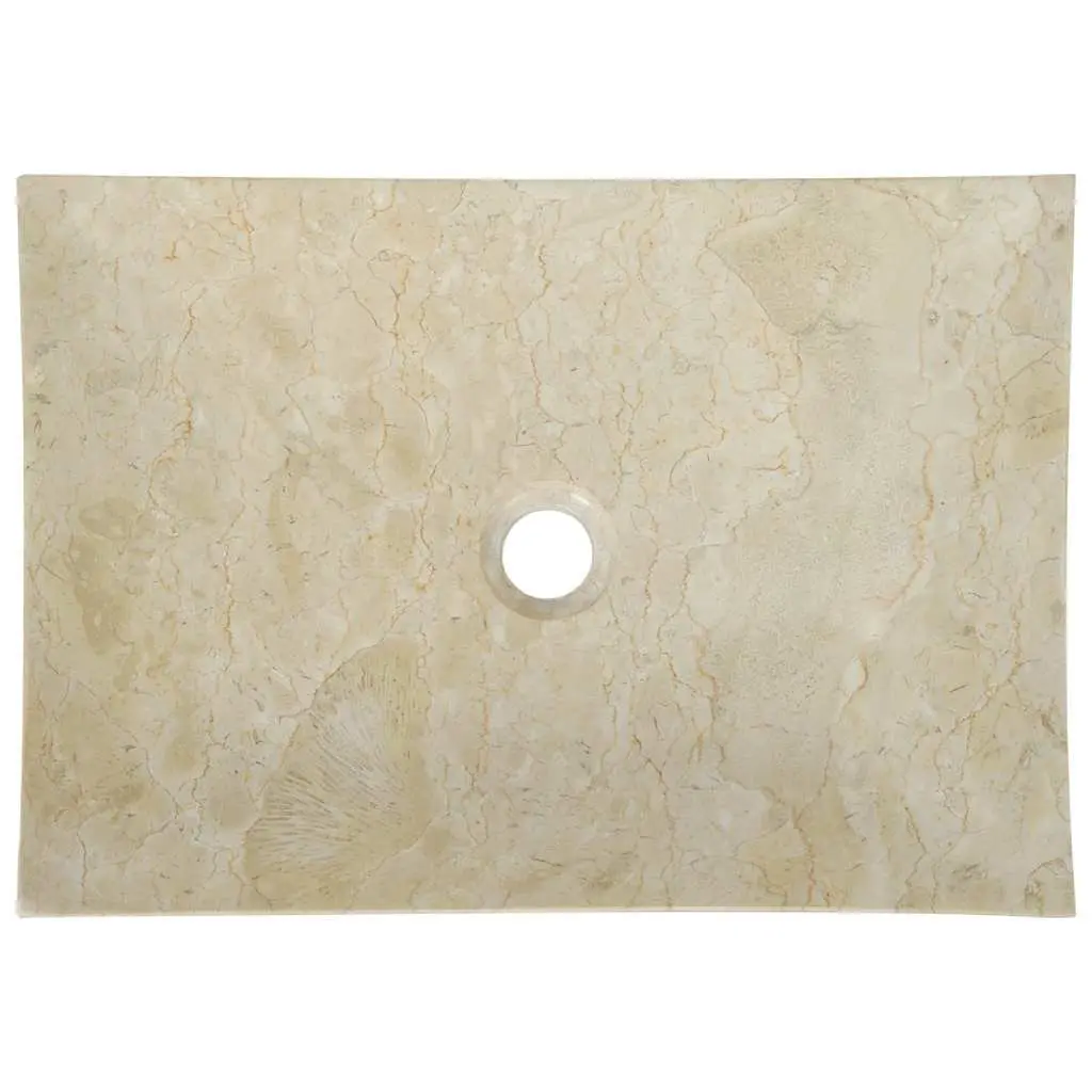 Cream Rectangular Marble Basin for Bathrooms