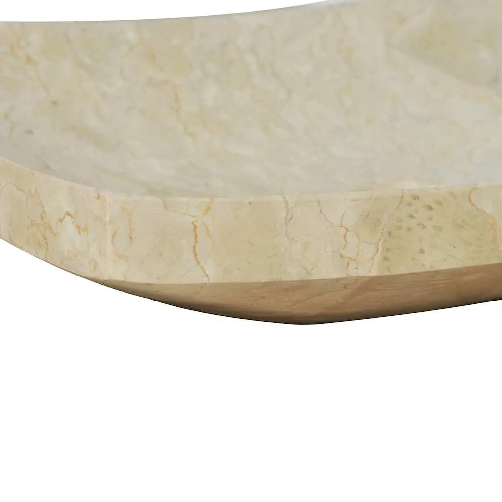 Cream Rectangular Marble Basin for Bathrooms