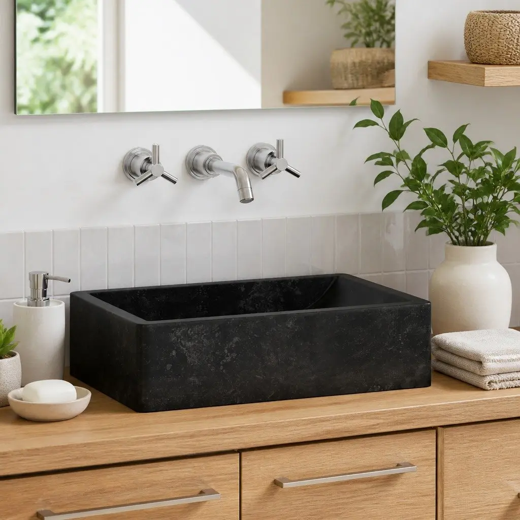 Handmade Bathroom Basin Sink 45x30x12 cm