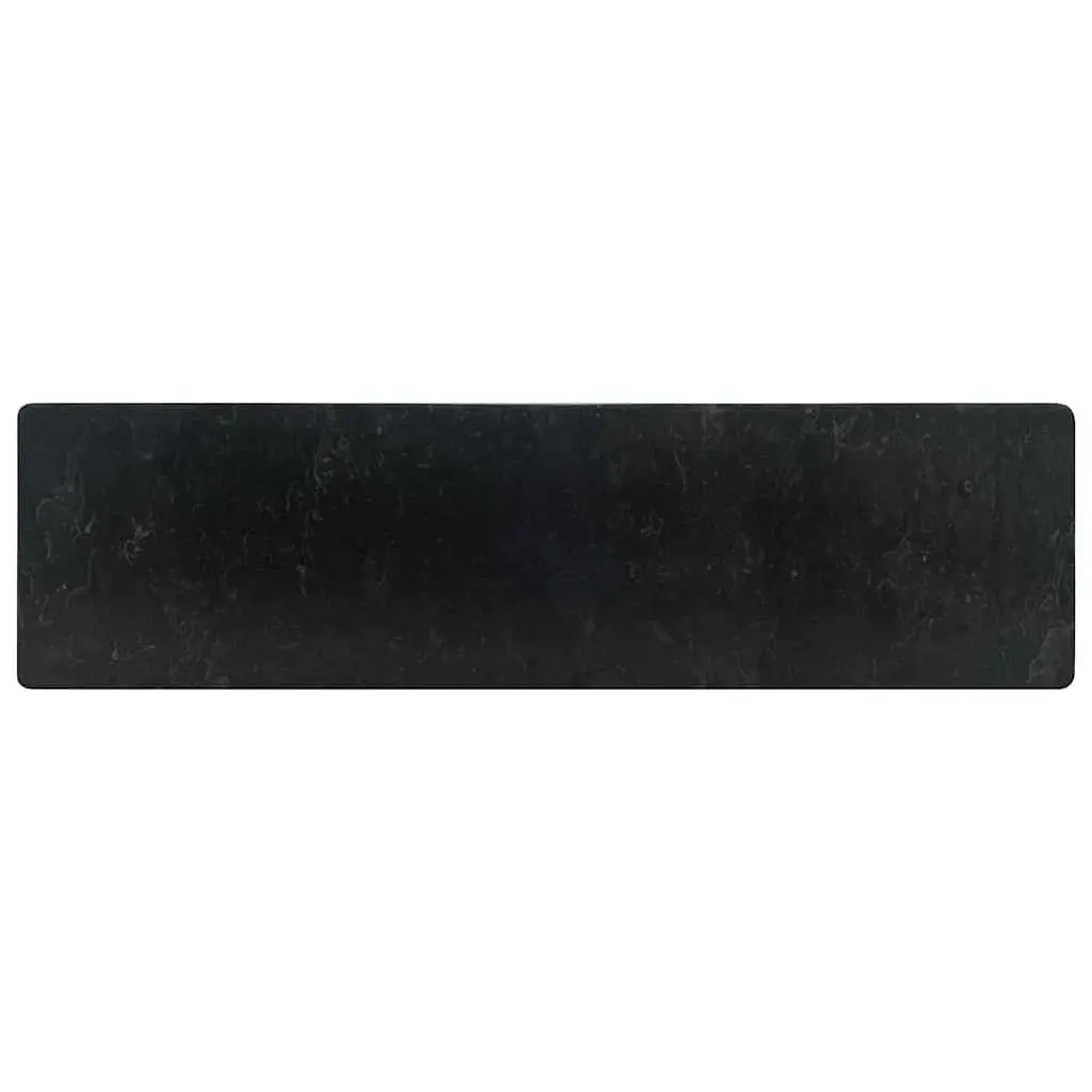 Bathroom Sink Handmade Natural River Stone Rectangular 45x30x12 cm Black High Gloss