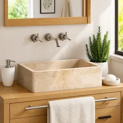Versatile River Stone Bathroom Sink for Any Space 45x30x12cm