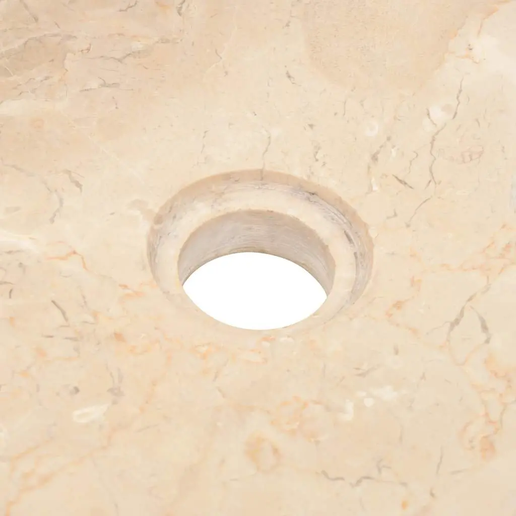 Bathroom Basin Sink Natural River Stone Rectangular 45x30x12cm Cream