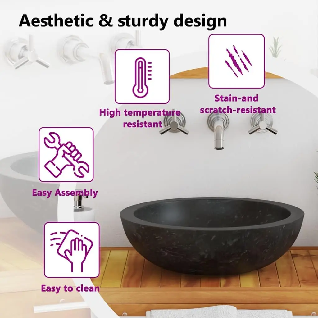 Black River Stone Basin Sink for Home Use