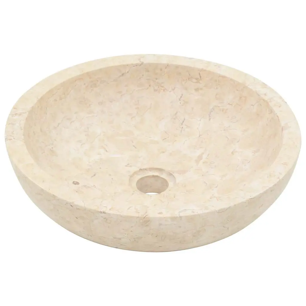 Bathroom Sink Rectangular Handmade Cream Natural River Stone 40x12cm