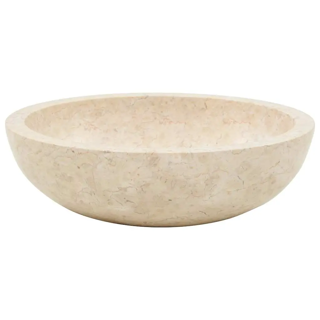 Bathroom Sink Rectangular Handmade Cream Natural River Stone 40x12cm