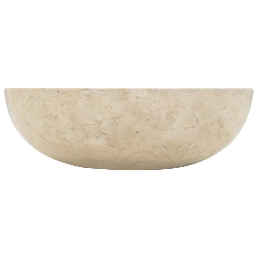 Bathroom Sink Rectangular Handmade Cream Natural River Stone 40x12cm