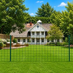Euro Fence Panel 20x0.8 m Green Steel Perimeter Barrier Garden Enclosure Kit