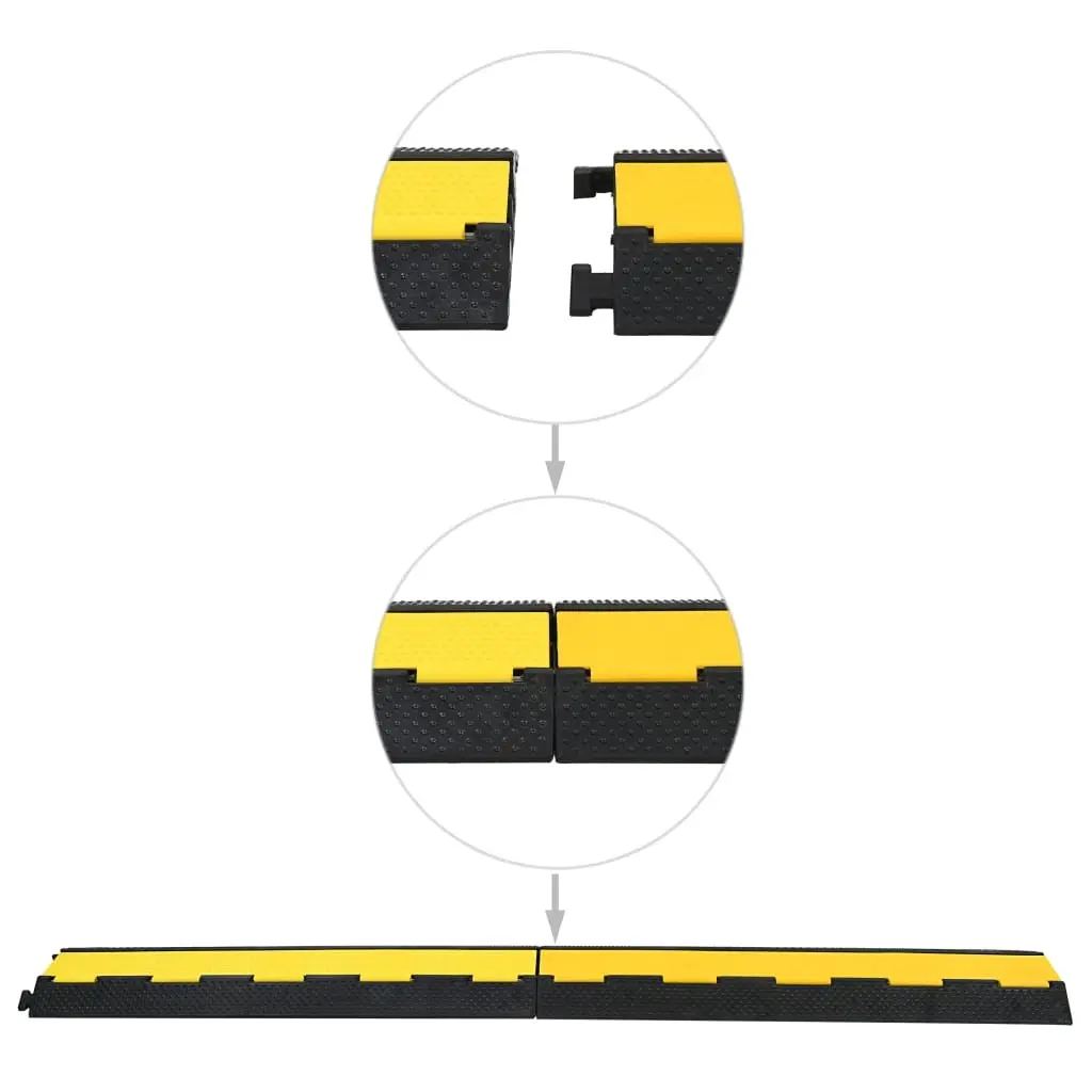 Dual Channel Cable Protector Ramp Rubber 101.5cm Bright Yellow