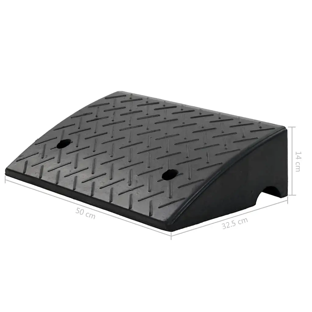 Rubber Non-Slip Kerb Ramp 50x32.5x14 cm for Wheelchair Mobility Access