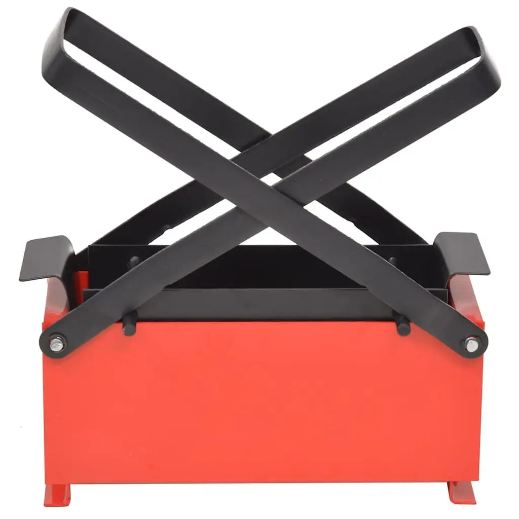 Manual Paper Log Briquette Maker Steel Frame 34 x 14 x 14 cm Black Red