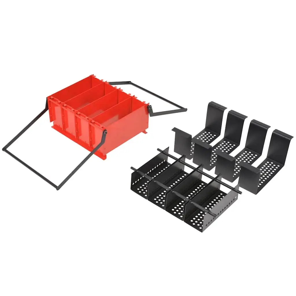 Paper Log Briquette Maker Steel Frame Manual Press 38 x 31 x 18 cm Red