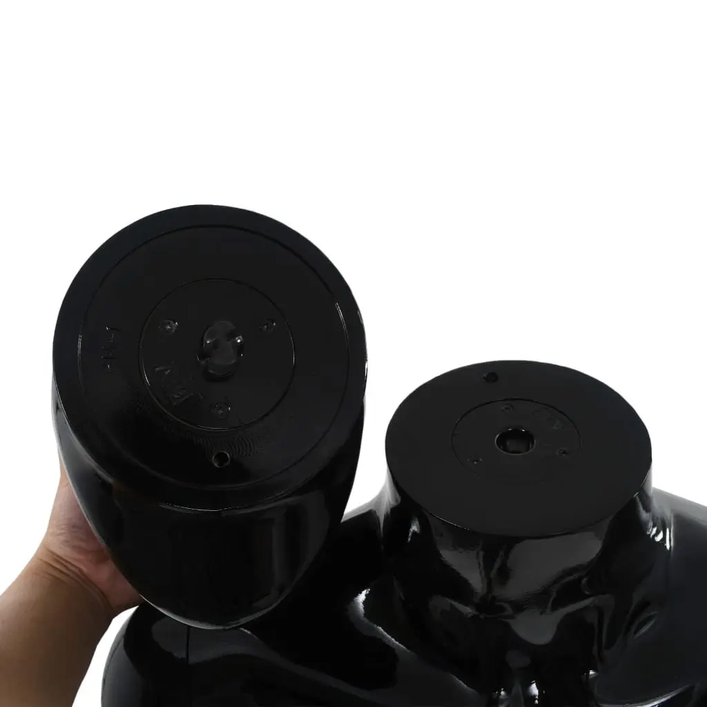Female Mannequin Full Body 175cm Black Glossy with Glass Base and Aluminium Stand Retail Display