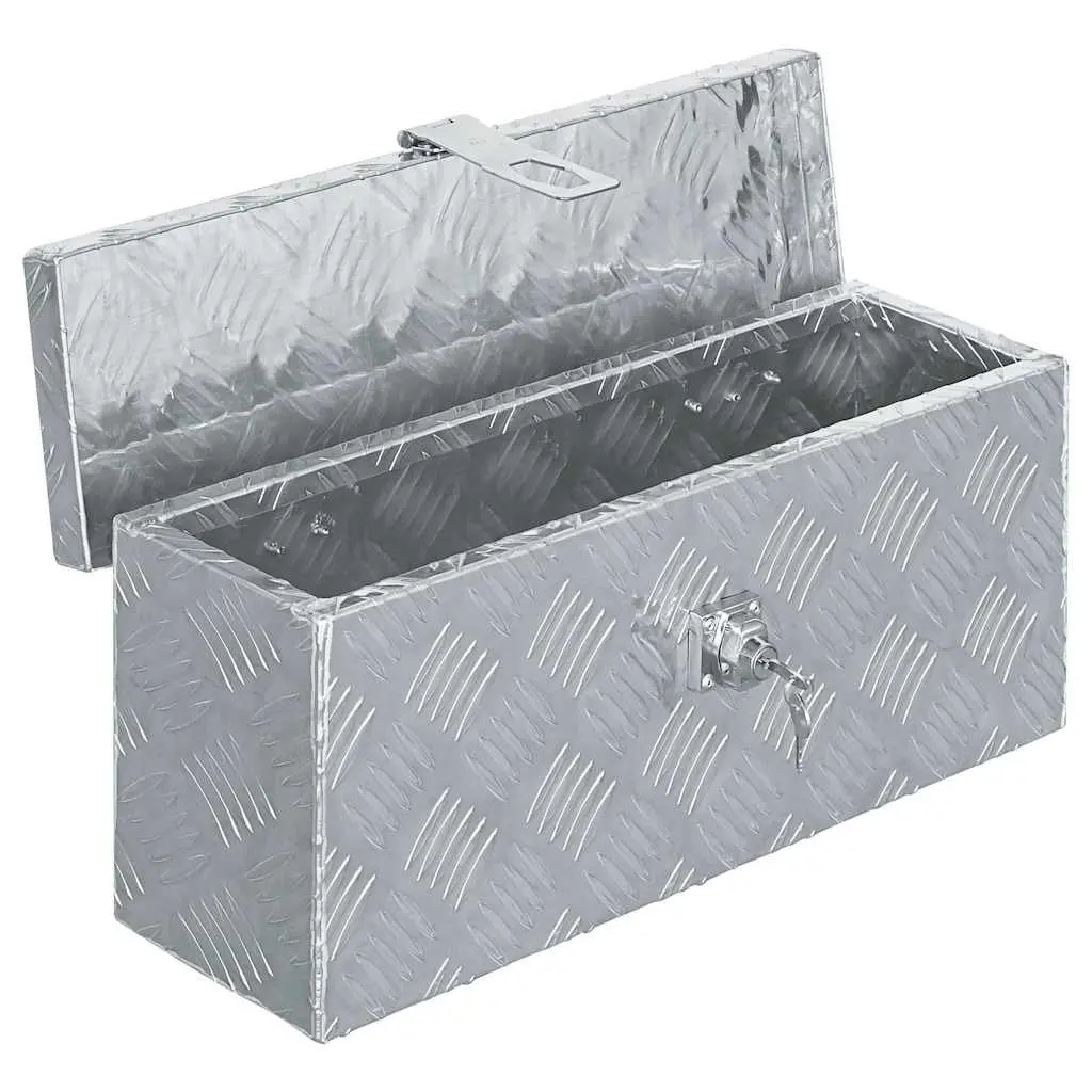 Aluminium Tool Box Corrugated Aluminium 48.5x14x20 cm Silver