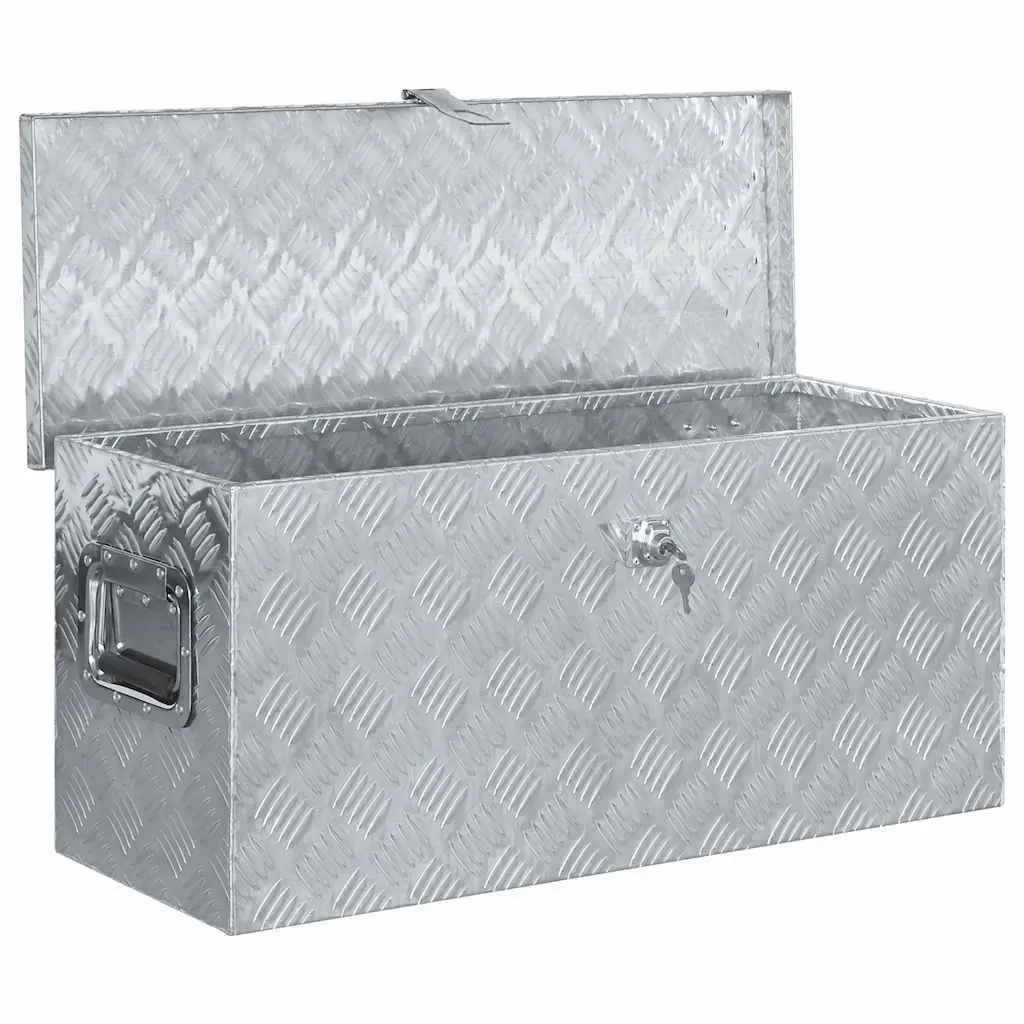 Aluminium Tool Box Storage Case Silver 80x30x35 cm Portable Locking System