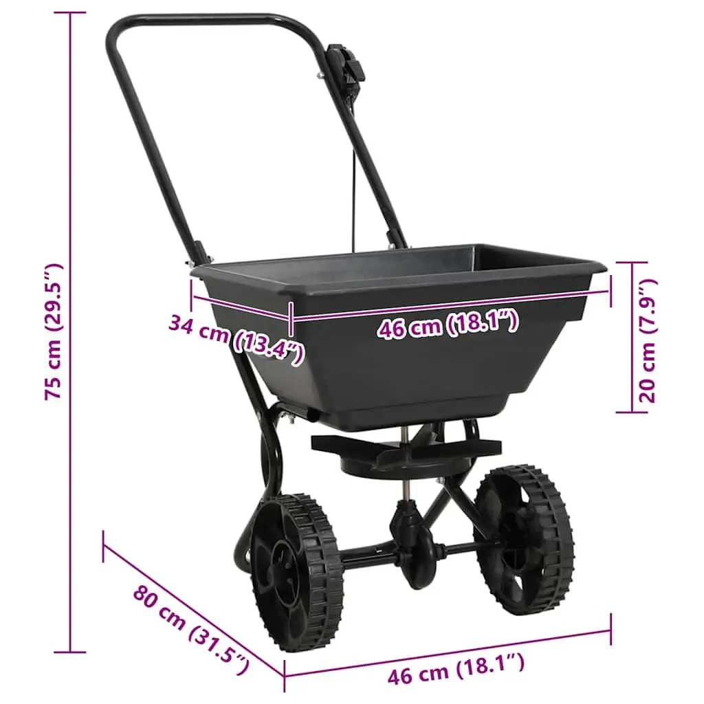 Walk Behind Salt Spreader Steel Frame 80x46x75cm White