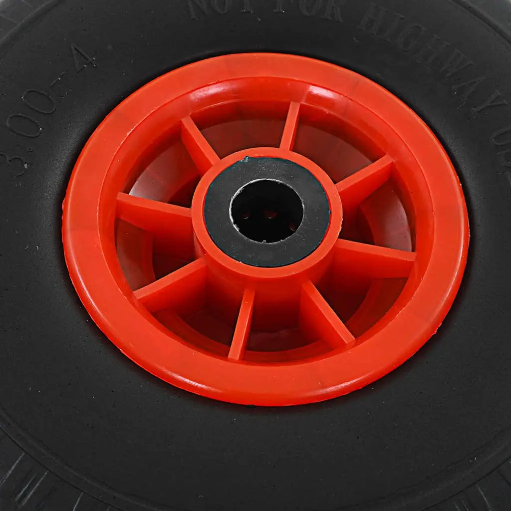 Sack Truck Spare Wheels Solid PU 3.00-4 Puncture-Proof Heavy-Duty 2 Piece