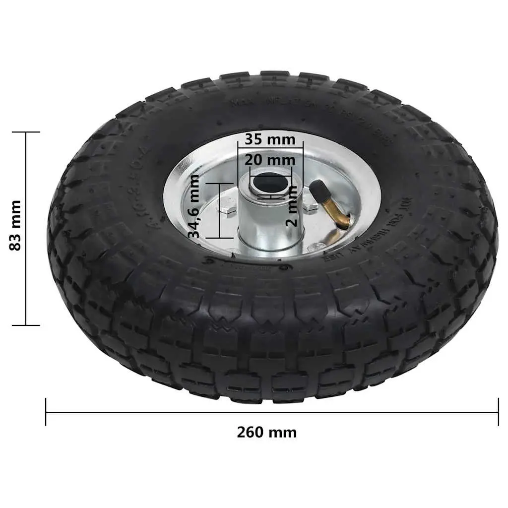 Sack Truck Spare Wheels Pneumatic Rubber 2 Piece Heavy Duty Tyres