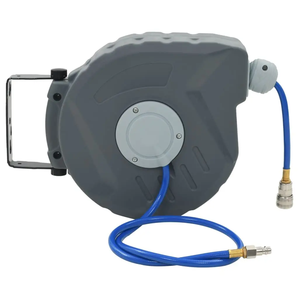 Pneumatic Hose Organiser Automatic Retractable Air Hose Reel 12M 3/8 Inch Grey