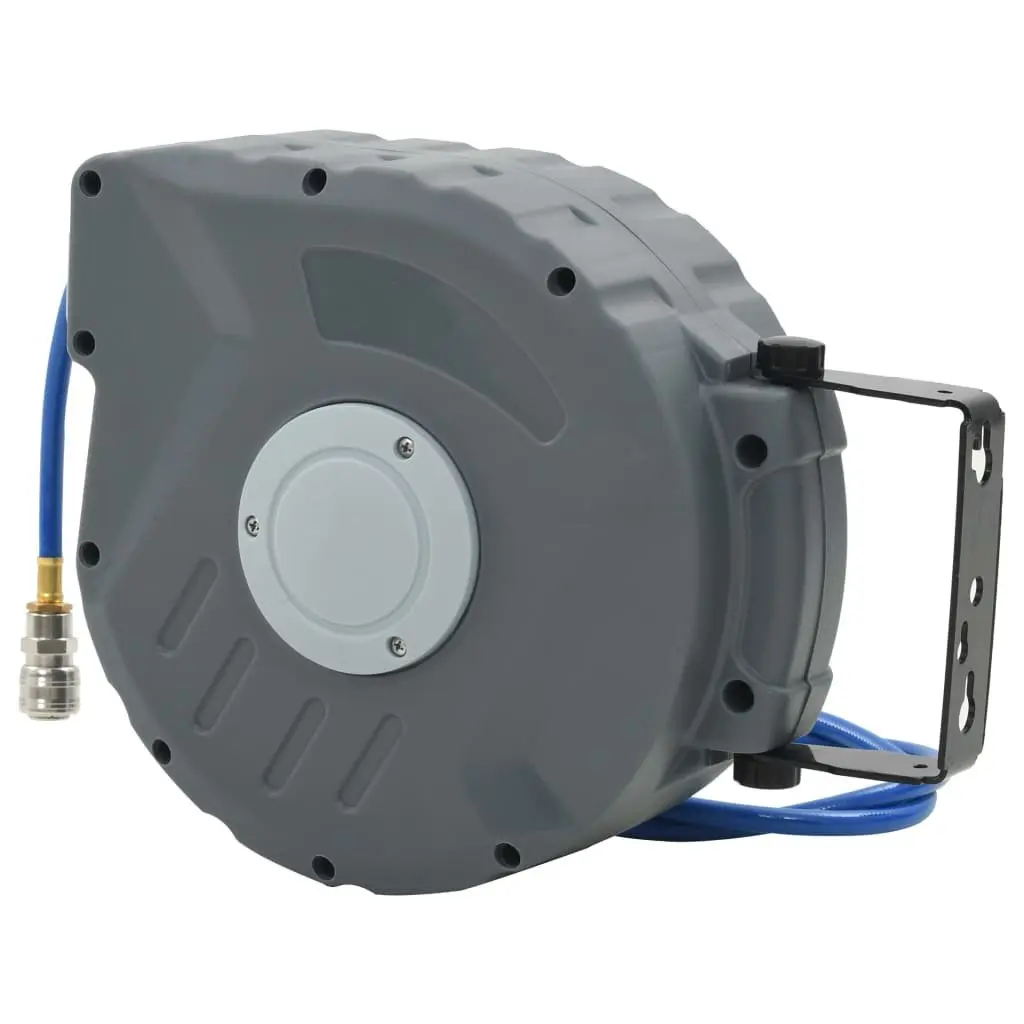 Pneumatic Hose Organiser Automatic Retractable Air Hose Reel 12M 3/8 Inch Grey
