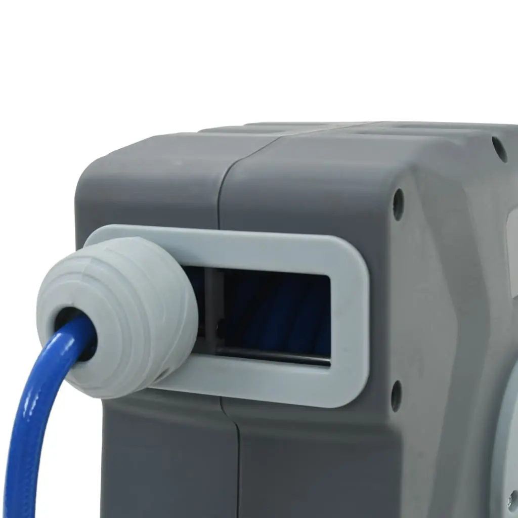 Pneumatic Hose Organiser Automatic Retractable Air Hose Reel 12M 3/8 Inch Grey