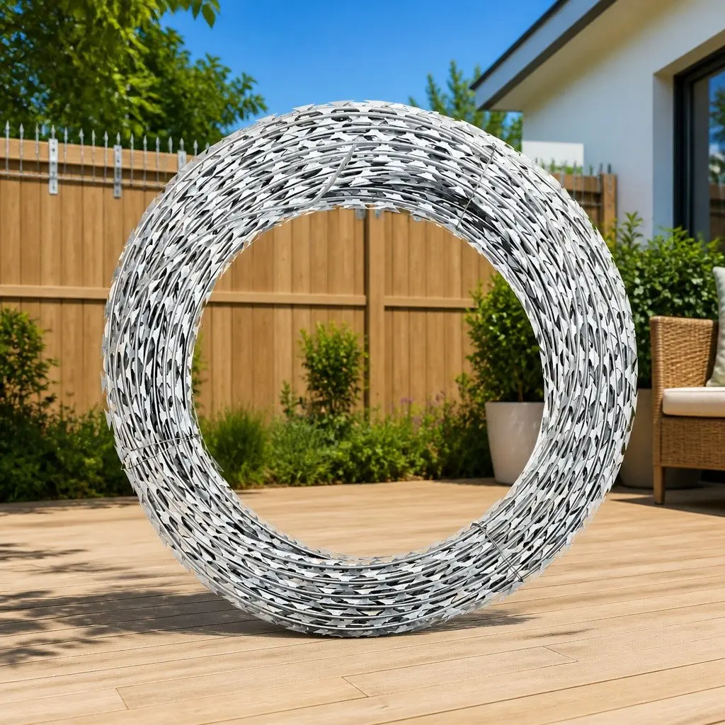 Concertina Razor Wire Galvanised Steel 300m Coiled Silver Security Barrier Outdoor