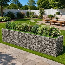Practical Gabion Raised Garden Bed for Your Outdoor Space